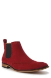 Gino Vitale Wingtip Chelsea Boot In Red