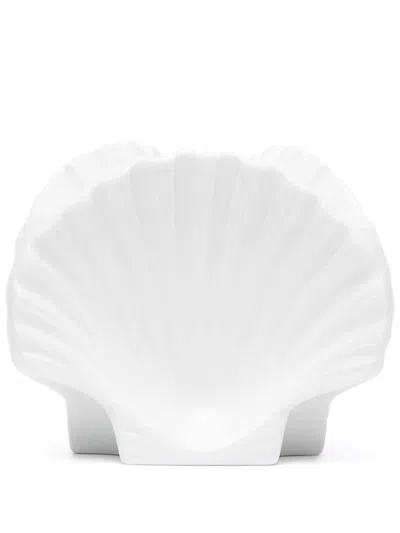 Ginori 1735 3 Shells Porcelain Candleholder In White