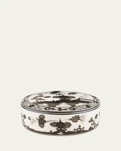 Ginori 1735 Albus Round Covered Box In Oi Albus