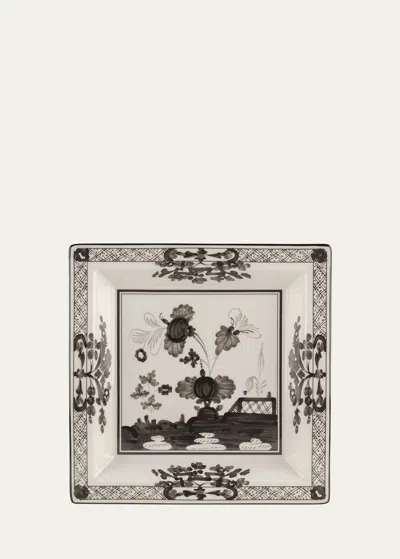 Ginori 1735 Albus Squared Porcelain Tray, 9.6" In Gray