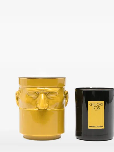 Ginori 1735 Amber Lagoon Ceramic Candle In Multi