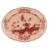 Ginori 1735 Antico Doccia Oval Flat Platter In Vermiglio