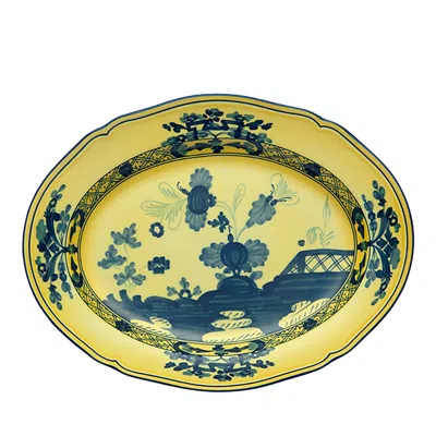 Ginori 1735 Antico Doccia Oval Flat Platter In Blue