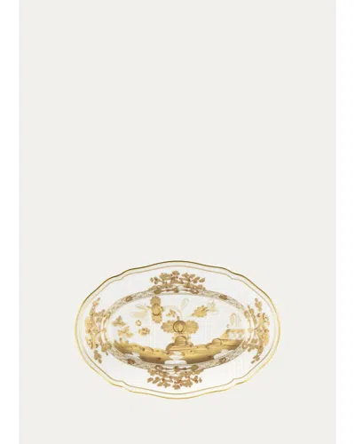 Ginori 1735 Aurum Painted Porcelain Pickle Dish In Gold