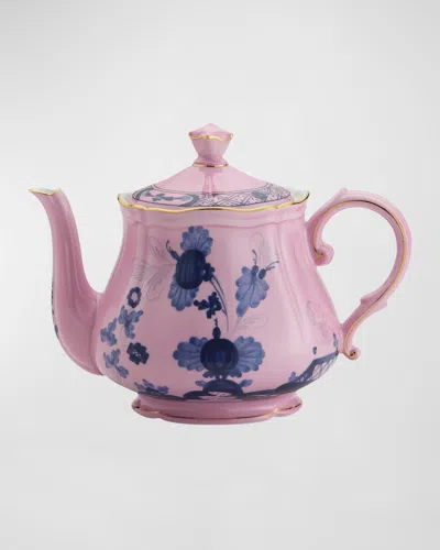 Ginori 1735 Azalea Oriente Italiano Golden Teapot In Pink