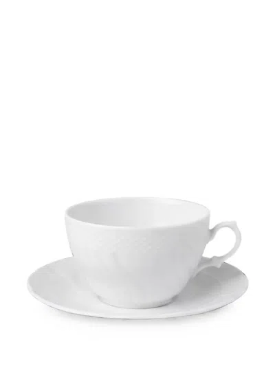 Ginori 1735 Basketweave-effect Tea Cup And Saucer In White