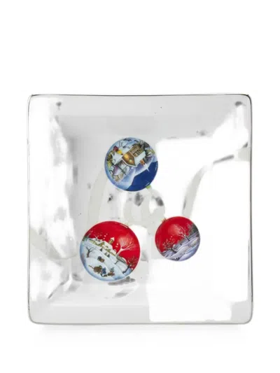 Ginori 1735 Bauble-print Square Tray In White
