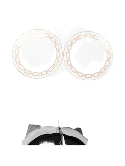 Ginori 1735 Catene Chain-link Border Plates (28cm) In White