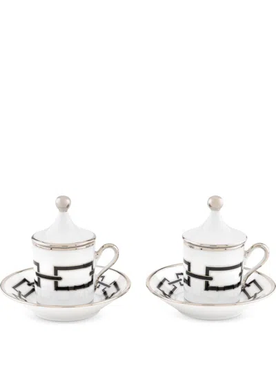 Ginori 1735 Catene Coffe Set (set Of Two) In White