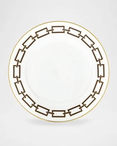Ginori 1735 Catene Ebano Flat Dessert Plate In White
