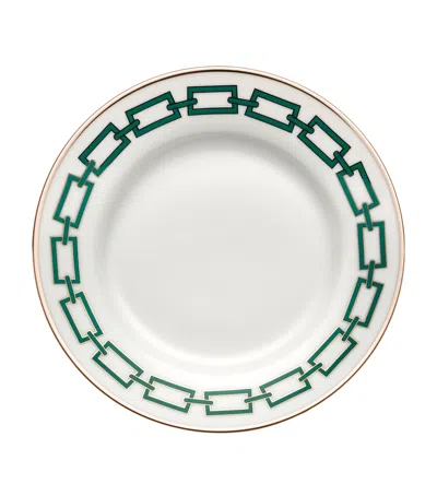 Ginori 1735 Catene Impero Flat Dinner Plate In Green