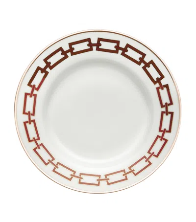 Ginori 1735 Catene Impero Flat Dinner Plates In Red