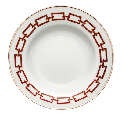 Ginori 1735 Catene Impero Shape Soup Plate In Red
