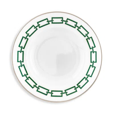 Ginori 1735 Catene Impero Soup Plate In Smeraldo