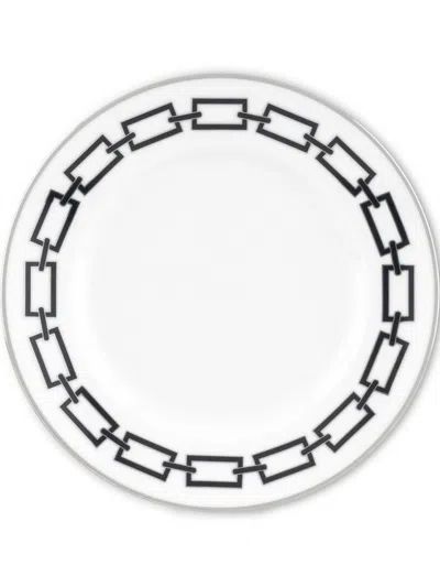 Ginori 1735 Catene Nero Dessert Plate (22cm) In White