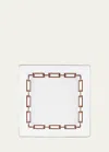 Ginori 1735 Catene Scarlatto Large Square Change Tray In Scarlet
