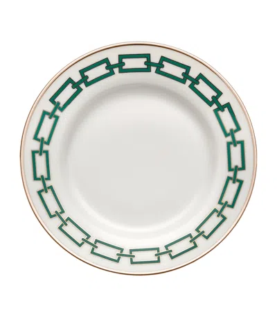 Ginori 1735 Catene Smeraldo Dessert Plate In White