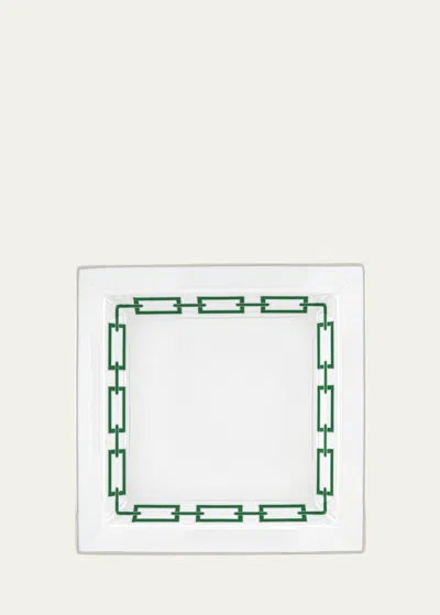 Ginori 1735 Catene Smeraldo Large Square Change Tray In Emerald