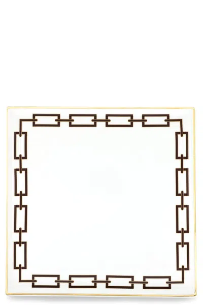 Ginori 1735 'catene' Square Tray In Brown