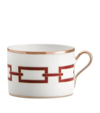 Ginori 1735 Catene Zaffiro Teacup In Red