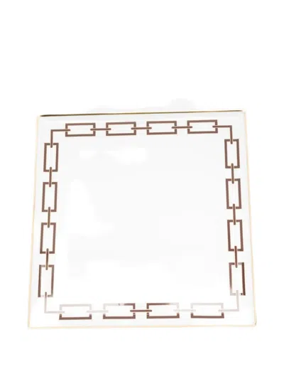 Ginori 1735 Chain-border Square Tray In White