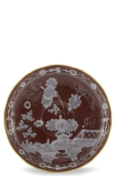 Ginori 1735 Coffee Plate 'oriente Italiano' ⌀ 13 Cm In Brown