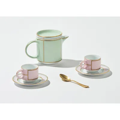 Ginori 1735 Colonna Diva Coffee Set For 2 In Multi