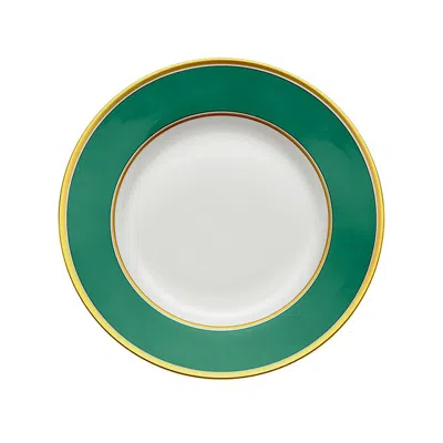 Ginori 1735 Contessa Smeraldo Round Flat Dessert Plate In White