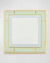 Ginori 1735 Porcelain Colonna Diva Square Change Tray In Diva Verde
