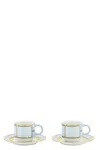 Ginori 1735 Diva Colonna 2-piece Coffee Set In Blue