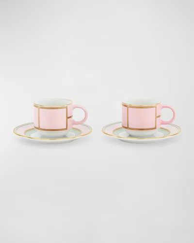 Ginori 1735 Diva Coffee Set For Two, Rosa In Pink