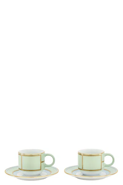 Ginori 1735 'diva' Coffee Set In Green