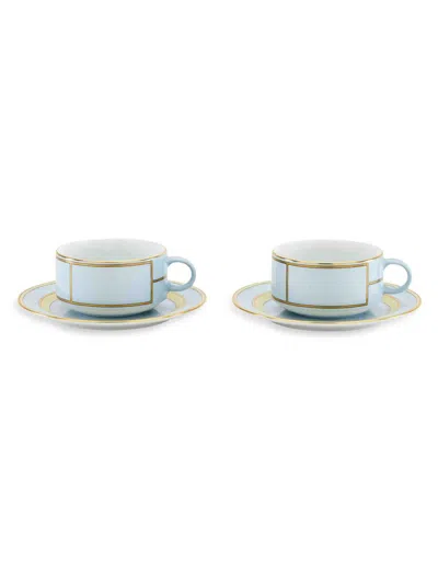 Ginori 1735 Diva Colonna Tea Set For Two 4-piece Set In Blue