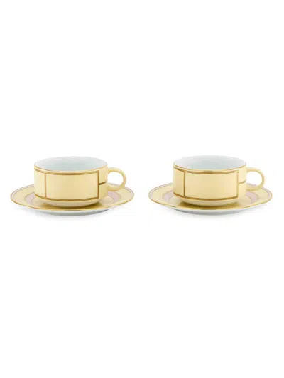 Ginori 1735 Diva Colonna Tea Set For Two 4-piece Set In Yellow