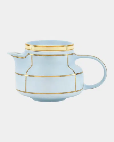 Ginori 1735 Diva Colonna Teapot With Cover, Celeste In Diva Celeste