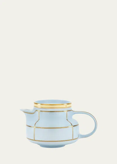 Ginori 1735 Diva Colonna Teapot With Cover, Celeste In Diva Celeste