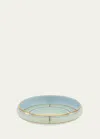 Ginori 1735 Blue Diva Porcelain Round Tray In Green