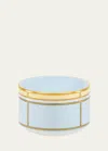 Ginori 1735 Porcelain Colonna Diva Celeste Lidded Sugar Pot In Diva Celeste