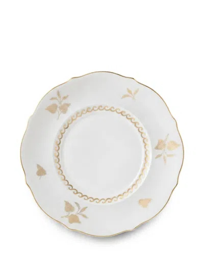 Ginori 1735 Elegance Leaf-print Plate In White