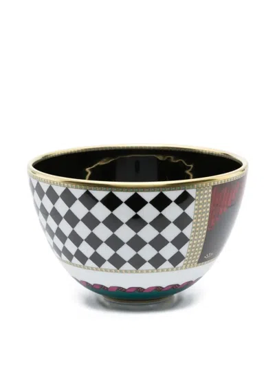 Ginori 1735 Elephant Harlequin Porcelain Bowl In Black