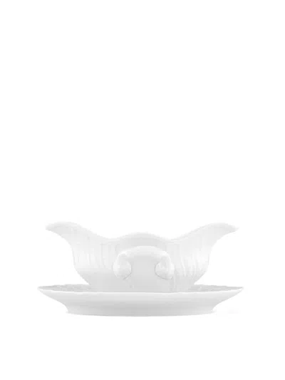 Ginori 1735 Embossed Handled Gravy Boat (14.2cm) In White