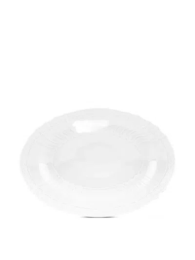 Ginori 1735 Embossed Textured Oval Plate (25cm X 33cm) In White
