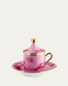 Ginori 1735 Empire-style Coffee Cups & Saucers, Set Of 2 - Pink