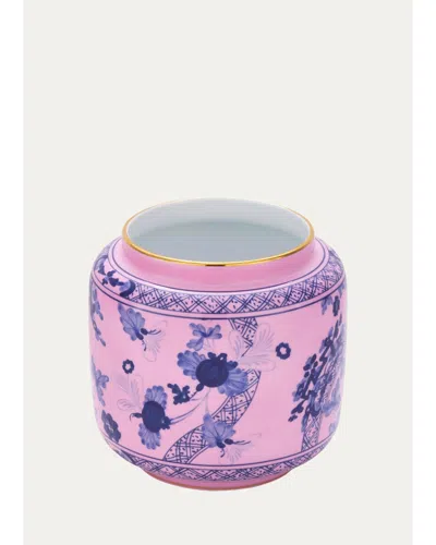 Ginori 1735 Floral Porcelain Round Vase In Pink