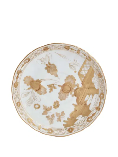 Ginori 1735 Floral Porcelain Tea Saucer In White