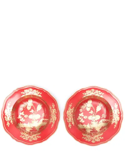 GINORI 1735 FLORAL-PRINT PLATES (SET OF TWO)