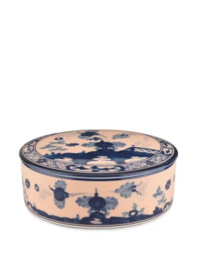 Ginori 1735 Floral-print Round Box In Pink
