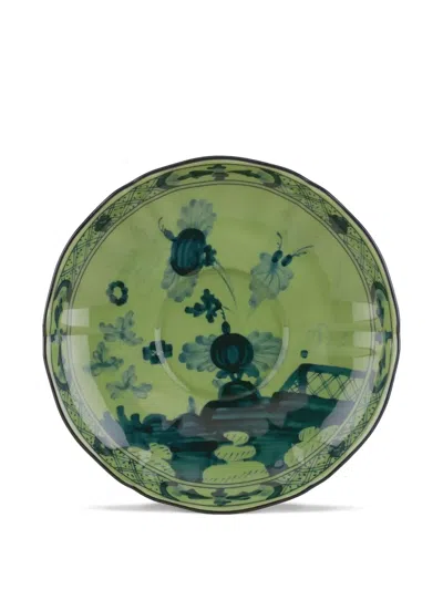 Ginori 1735 Floral Tea Saucer (15cm) In Green
