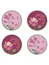 Ginori 1735 Florenza 4-piece Porcelain Coaster Set In Pink