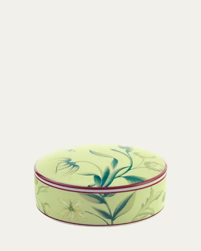 Ginori 1735 Florenza Acanto Round Covered Box In Green